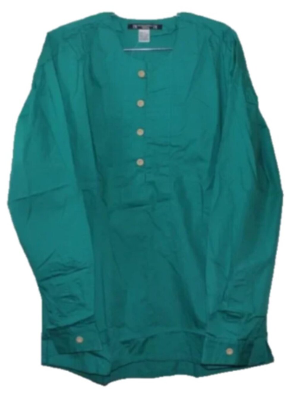 Vintage 90s International Male IM Teal Tunic Shirt Men's Large All Cotton NOS